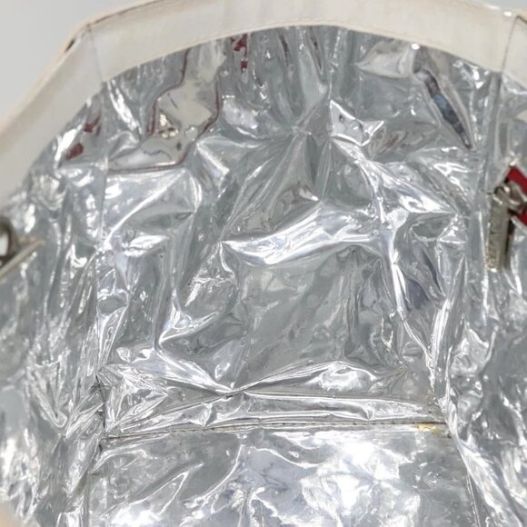 CHANEL Choco Bar COCO Mark Chain Hand Bag Canvas Beige Silver CC Auth BA4601 - Picture 13 of 16